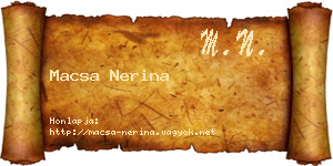 Macsa Nerina névjegykártya